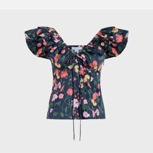 Hill House Navy Floral Zuri Top